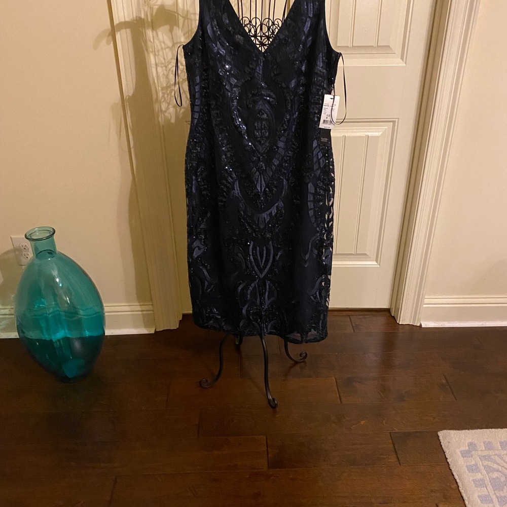 Nicole Miller invisible back zipper sequined dress.